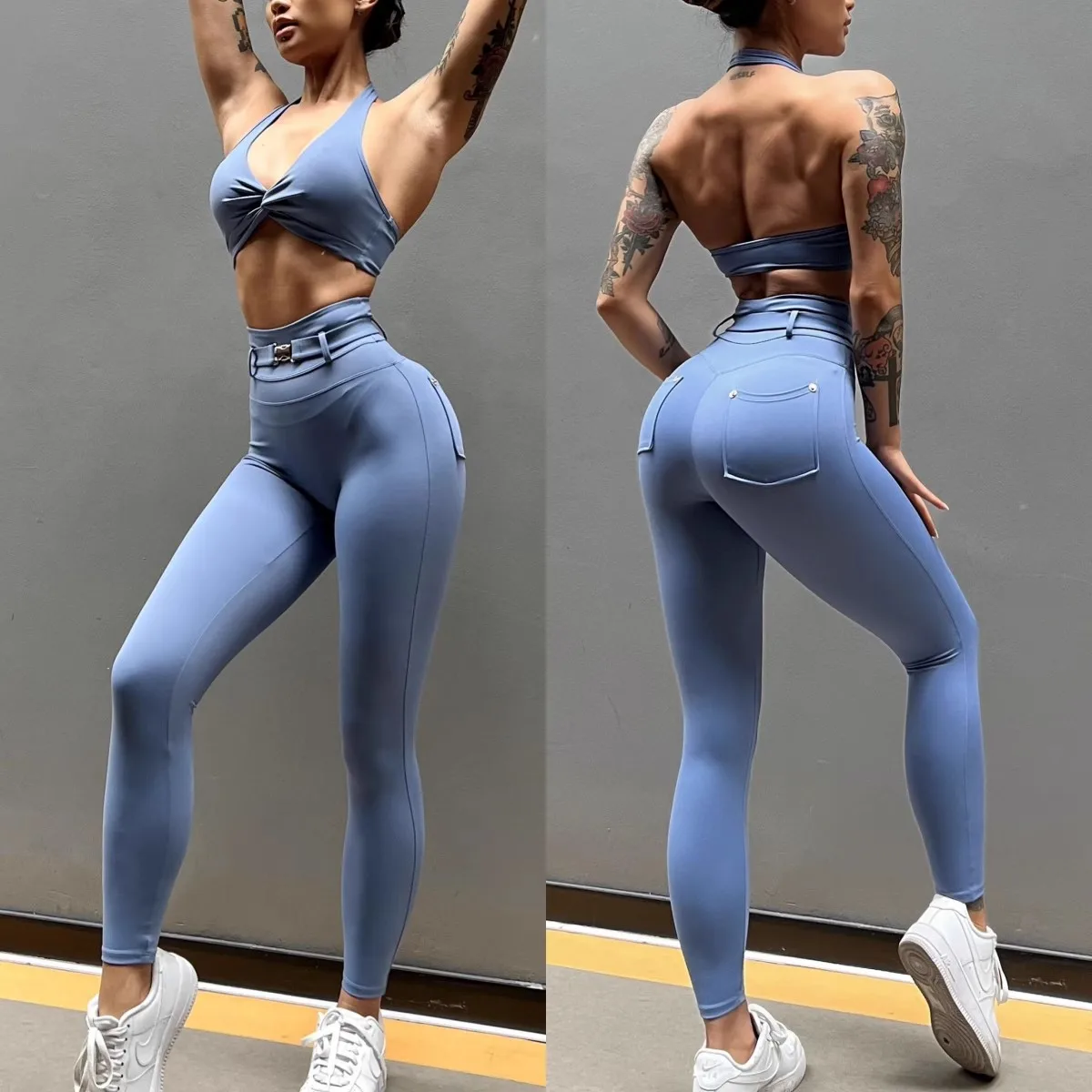 Nude Feeling Yoga Bras Retract the Abdomen High Waist Hip Lifting Yoga Full Pants Tight High Elastic Women's 2PCS Fitness Set
Nude Feeling Yoga Bras Retract the Abdomen High Waist Hip Lifting Yoga Full Pants Tight High Elastic Women's 2PCS Fitness Set
