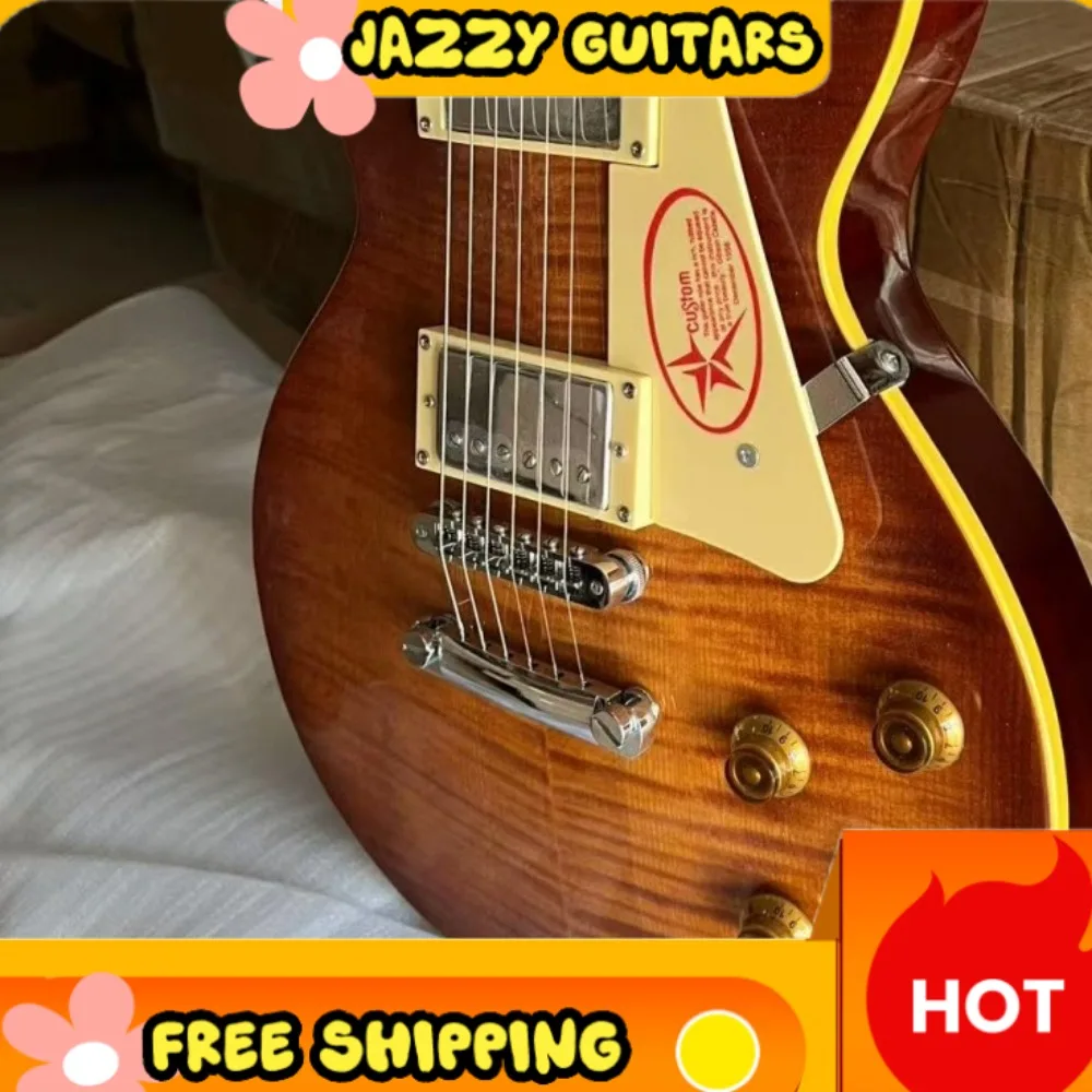 Vintage Sunburst Flame Maple LPASA Guitar HH Pickups Chrome Hardware Mahogany Body For Classic Rock & Blues Free Shipping
Vintage Sunburst Flame Maple LPASA Guitar HH Pickups Chrome Hardware Mahogany Body For Classic Rock & Blues Free Shipping