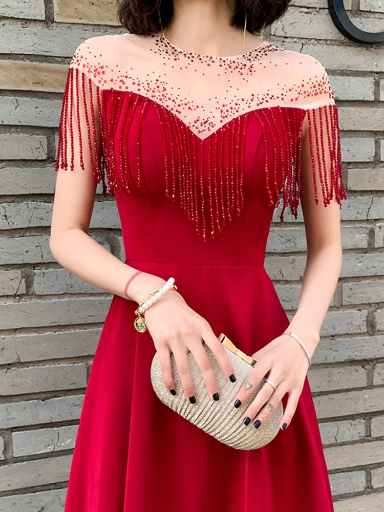 ort Red Bridal Par Dr 2026 New Summer Tassel Trim Engagement Evening Gown Slimming Ele Polyester Fiber Crystal Beads
ort Red Bridal Par Dr 2026 New Summer Tassel Trim Engagement Evening Gown Slimming Ele Polyester Fiber Crystal Beads