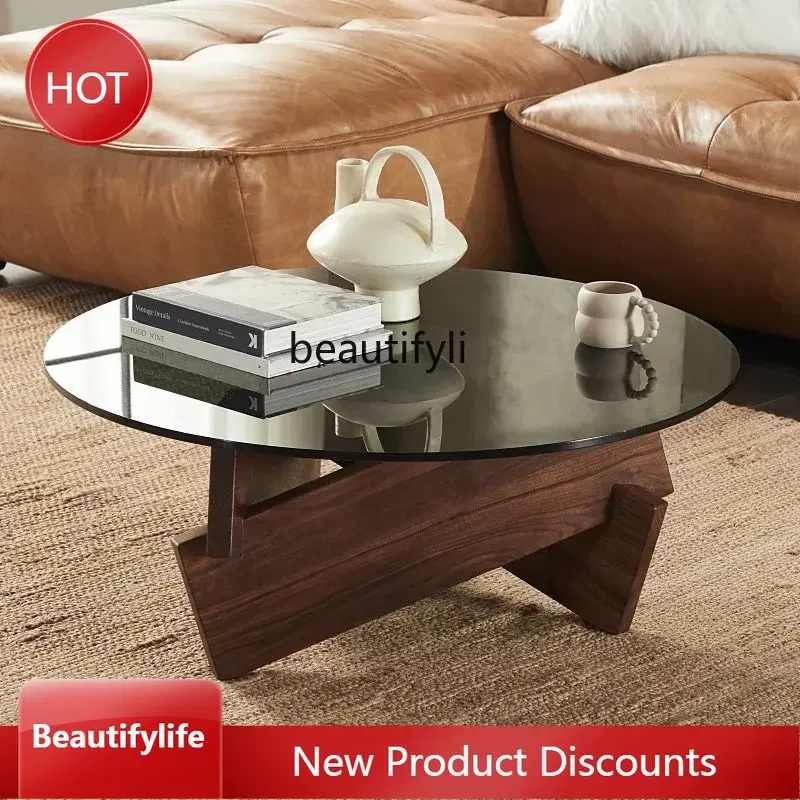 cn8350 ss zq North America Black Walnut Living Room Solid Wood Glass Tea Table Small Apartment Quiet Wind round Table
cn8350 ss zq North America Black Walnut Living Room Solid Wood Glass Tea Table Small Apartment Quiet Wind round Table
