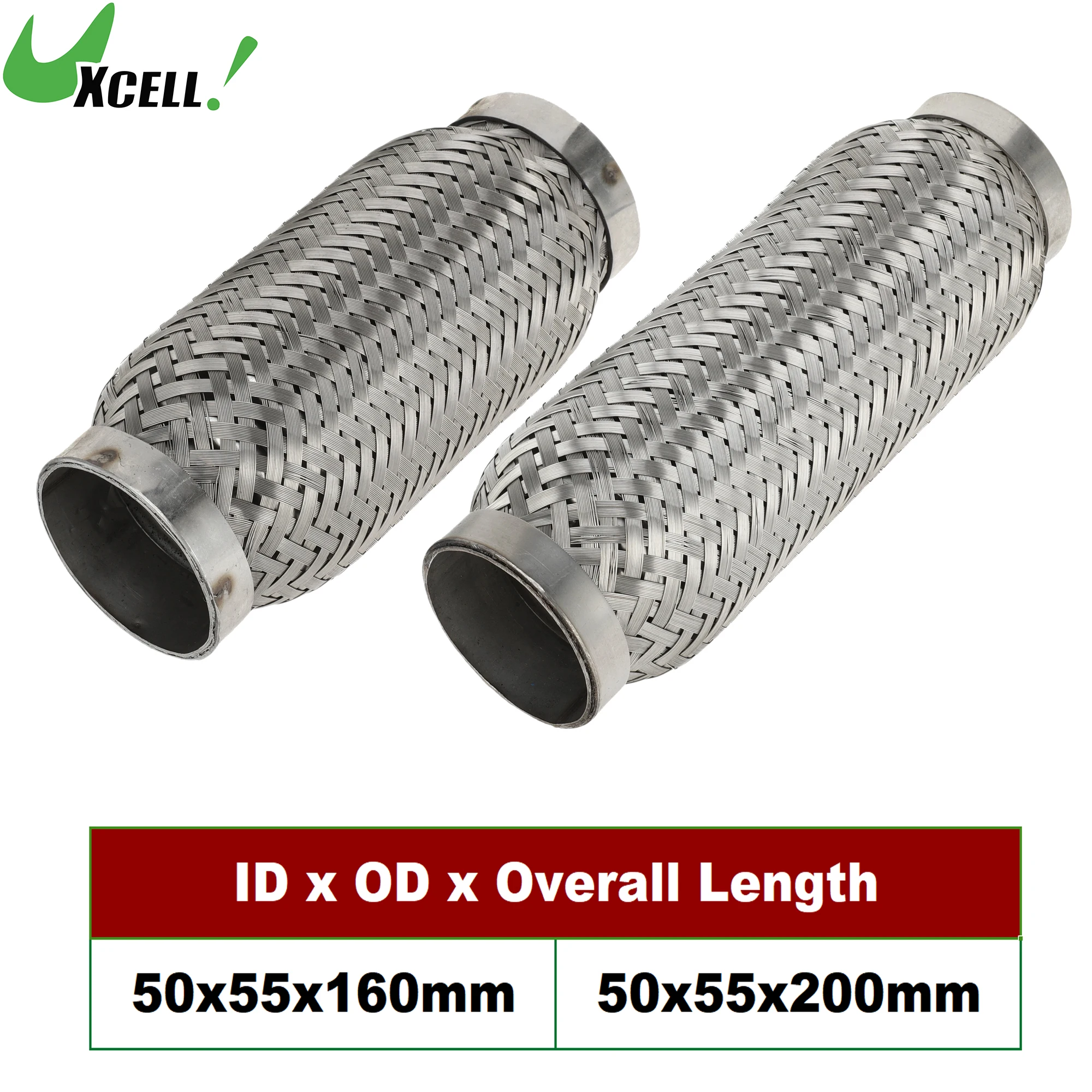 UXCELL 50mm ID 55mm OD Car Exhaust Flexible Pipe Exhaust Flex Connector Pipes Bellows Double-layered Stainless Steel
UXCELL 50mm ID 55mm OD Car Exhaust Flexible Pipe Exhaust Flex Connector Pipes Bellows Double-layered Stainless Steel