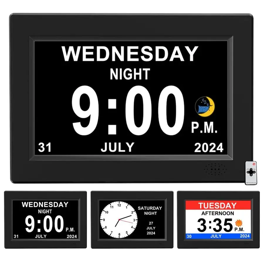 8inch Extra Large Impaired Vision Digital Alarm Clock with Day and Time for Elderly Calendar Clock Auto Dimmable Clock
8inch Extra Large Impaired Vision Digital Alarm Clock with Day and Time for Elderly Calendar Clock Auto Dimmable Clock
