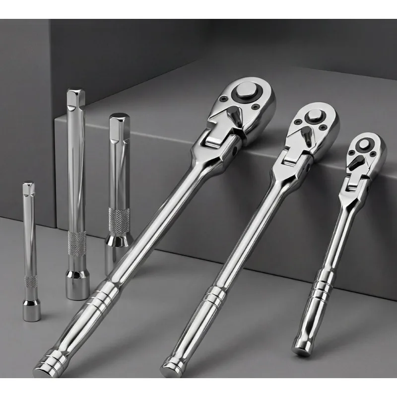 Набор из 6 штук: Торцевой ключ с трещоткой на 72 зубца, поворотный на 180° ° Регулируемый двусторонний инструмент для экономии усилий, для торцевых головок 1/4", 3/8", 1/2" для авторемонта
Набор из 6 штук: Торцевой ключ с трещоткой на 72 зубца, поворотный на 180° ° Регулируемый двусторонний инструмент для экономии усилий, для торцевых головок 1/4", 3/8", 1/2" для авторемонта