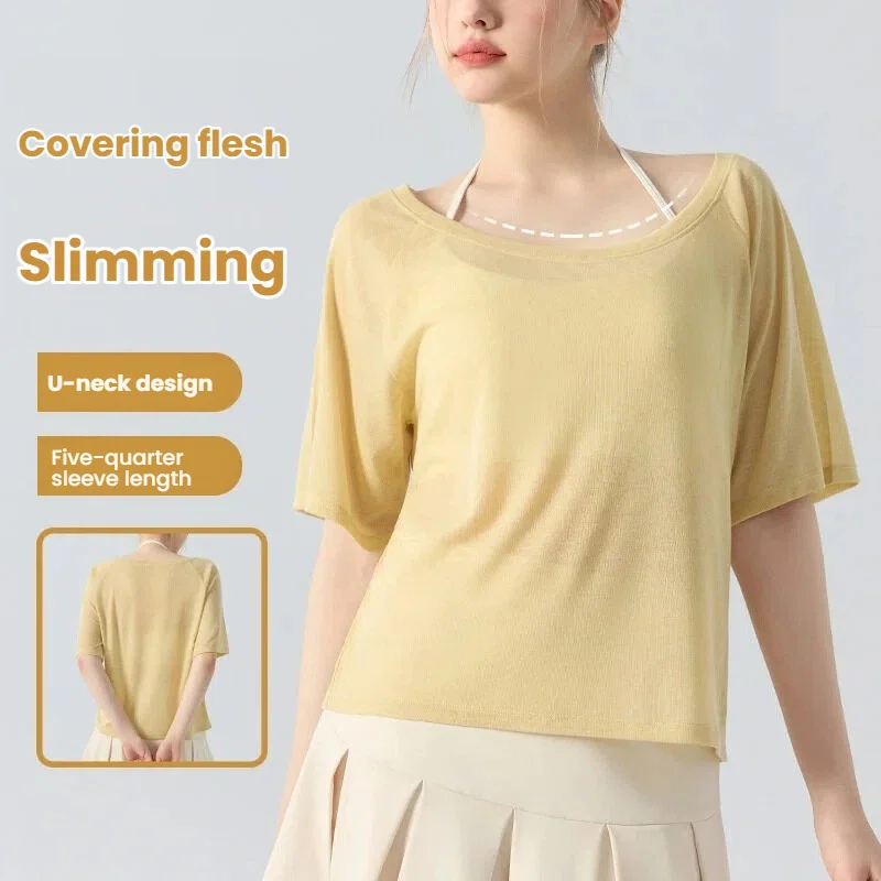 Women‘s Yoga Cover Up Short Sleeve T-Shirt Loose Fit Casual Basic Summer Pilates Gym Fitness Activewear Tops Woman clothes
Women‘s Yoga Cover Up Short Sleeve T-Shirt Loose Fit Casual Basic Summer Pilates Gym Fitness Activewear Tops Woman clothes