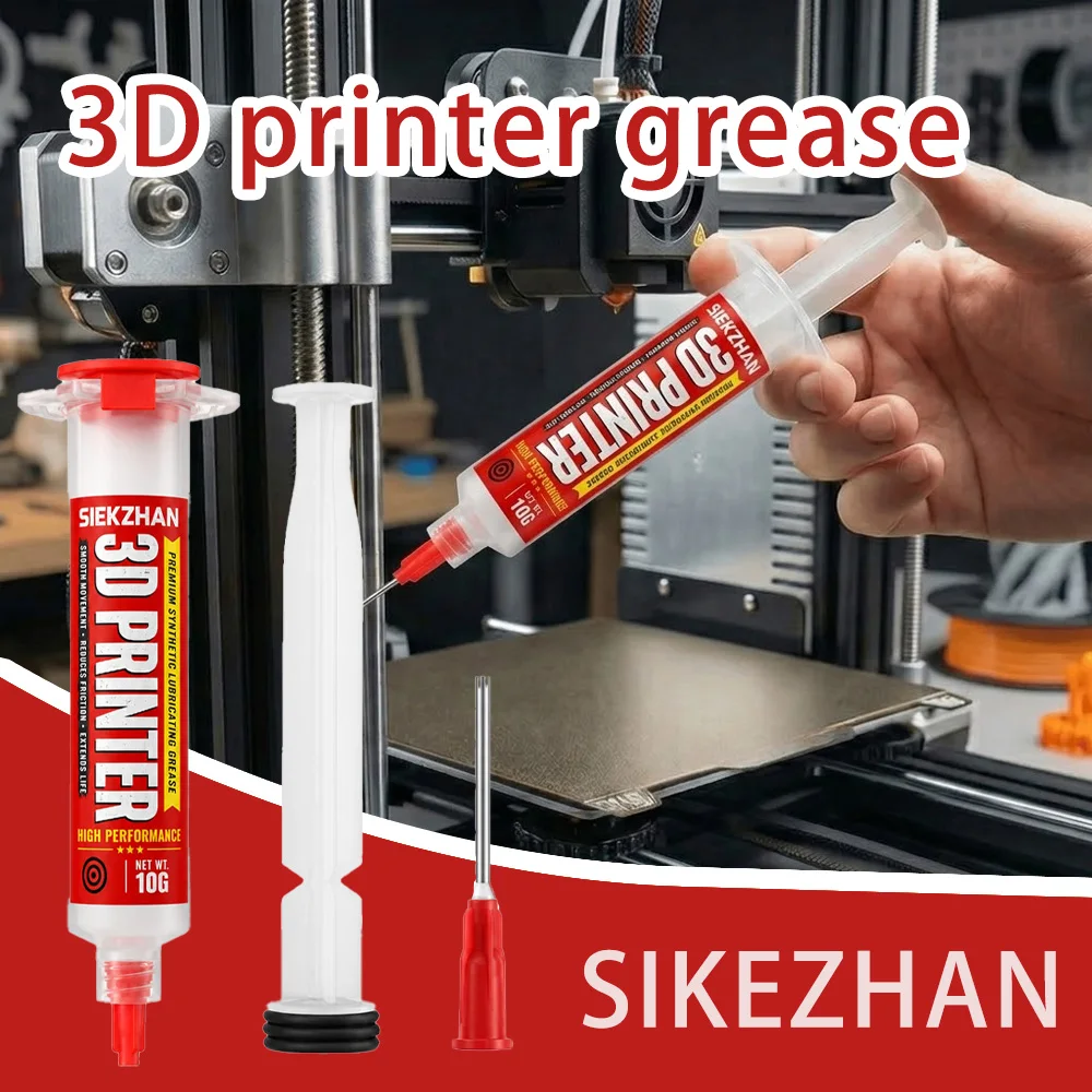 10g 3D Printer Lubricating Grease Syringe Kit White Lubricant for Linear Rails Lead Screws Bearings Noise Reduction Maintenance
10g 3D Printer Lubricating Grease Syringe Kit White Lubricant for Linear Rails Lead Screws Bearings Noise Reduction Maintenance