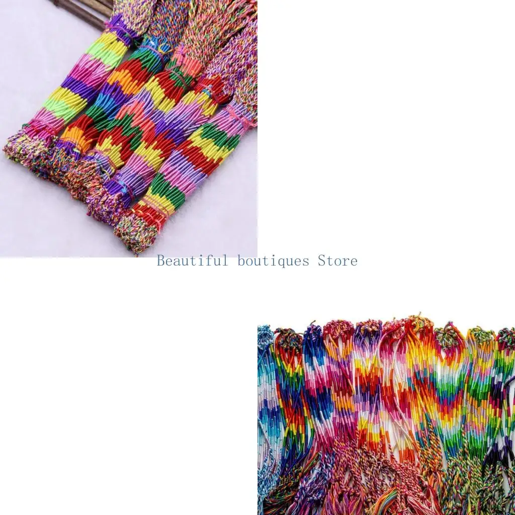 U4LF Rainbow Color Mix Braid Cotton Friendship Bracelets Jewelry Gift DIY Hand-Making Rope Bangle Random Color Gift for Women
U4LF Rainbow Color Mix Braid Cotton Friendship Bracelets Jewelry Gift DIY Hand-Making Rope Bangle Random Color Gift for Women