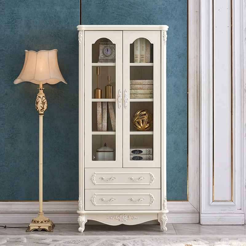 European bookcase floor-to-ceiling with glass door display cabinet against the wall solid wood locker living room bedroom storag
European bookcase floor-to-ceiling with glass door display cabinet against the wall solid wood locker living room bedroom storag