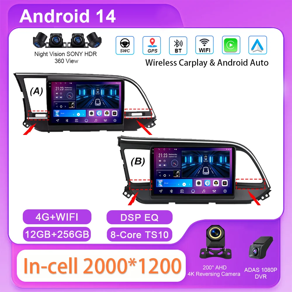 Android 14 Radio Stereo For Hyundai Elantra 6 2015-2020 Auto GPS Navigation Multimedia Player 2Din WIFI QLED Screen 4G Head Unit
Android 14 Radio Stereo For Hyundai Elantra 6 2015-2020 Auto GPS Navigation Multimedia Player 2Din WIFI QLED Screen 4G Head Unit