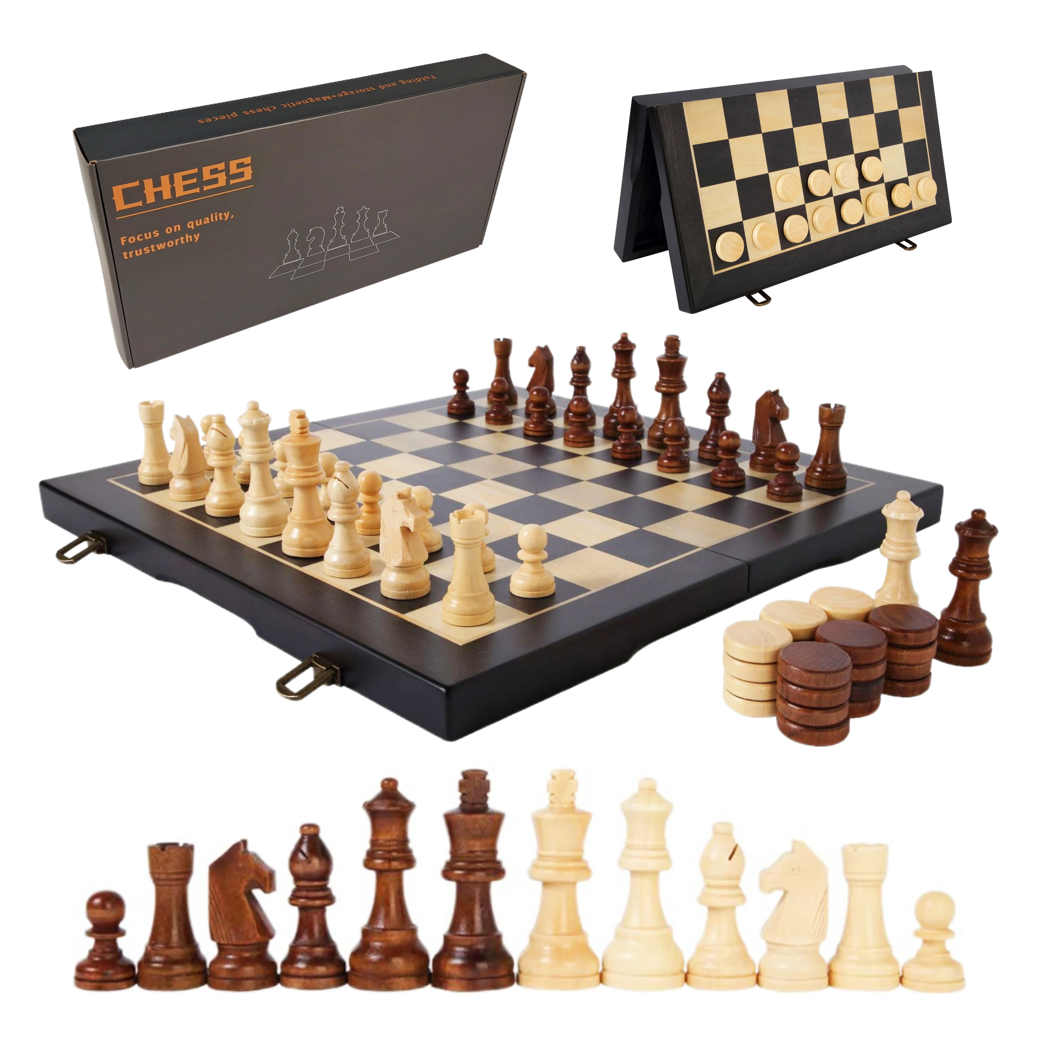 Деревянная настольная игра ручной работы 15 дюймов, высококачественные шахматные товары, набор магнитных шахмат и шашек 2 в 1
Деревянная настольная игра ручной работы 15 дюймов, высококачественные шахматные товары, набор магнитных шахмат и шашек 2 в 1