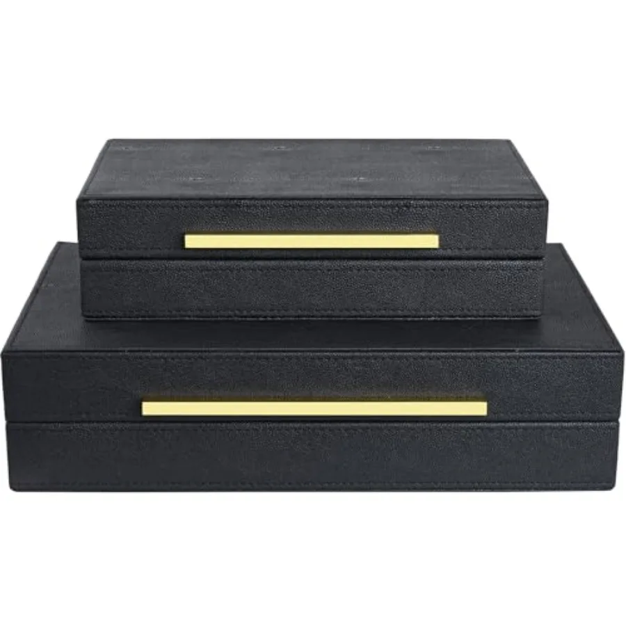 Sha box Set of 2 Faux Leather Decorative Boxes, Large Nesting Storage Decorative Boxes with Lids for Modern Home Decor Stacking
Sha box Set of 2 Faux Leather Decorative Boxes, Large Nesting Storage Decorative Boxes with Lids for Modern Home Decor Stacking