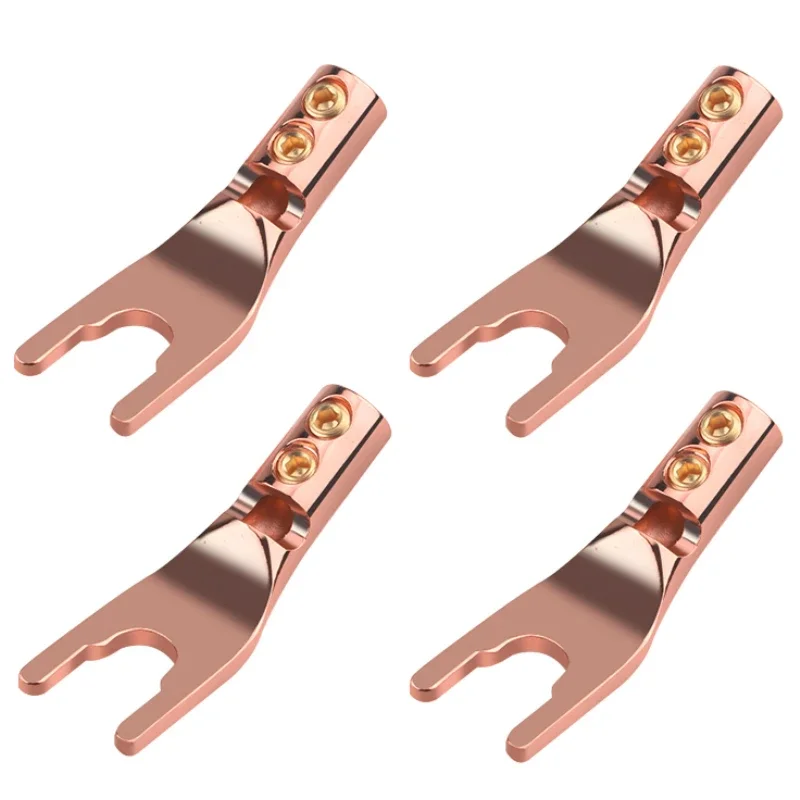4Pcs HiFi Audio Speaker Cable Connector Red Copper Rhodium Plated Y Spade Plug 4.5mm
4Pcs HiFi Audio Speaker Cable Connector Red Copper Rhodium Plated Y Spade Plug 4.5mm