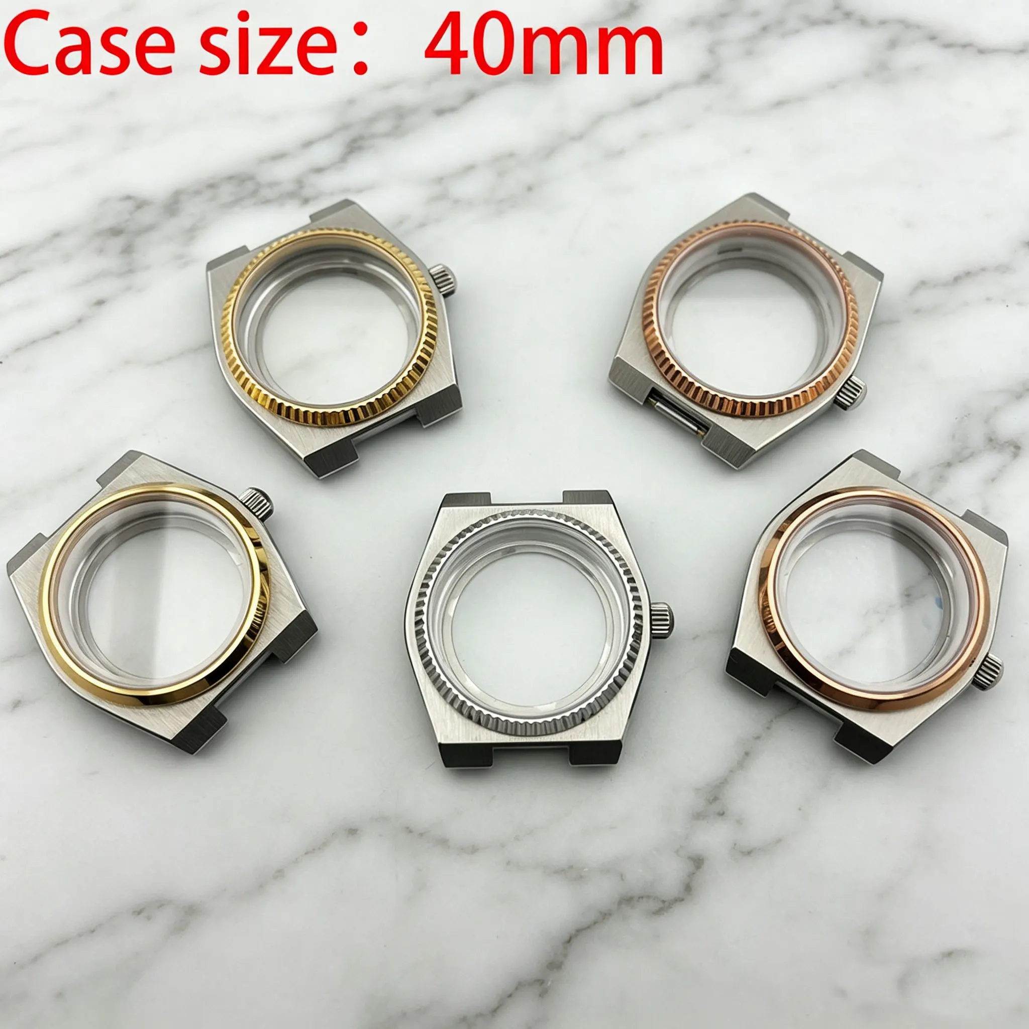 PRX 40mm 316L stainless steel sapphire glass watch case suitable for NH35 NH36 automatic movement transparent back cover
PRX 40mm 316L stainless steel sapphire glass watch case suitable for NH35 NH36 automatic movement transparent back cover