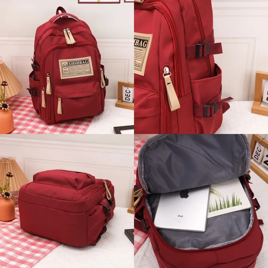 【New Arrival】 Burgundy School Backpack for Teens, Water Resistant Casual Daypack with Multi-Pockets & "XHSHBAG" Logo
【New Arrival】 Burgundy School Backpack for Teens, Water Resistant Casual Daypack with Multi-Pockets & "XHSHBAG" Logo