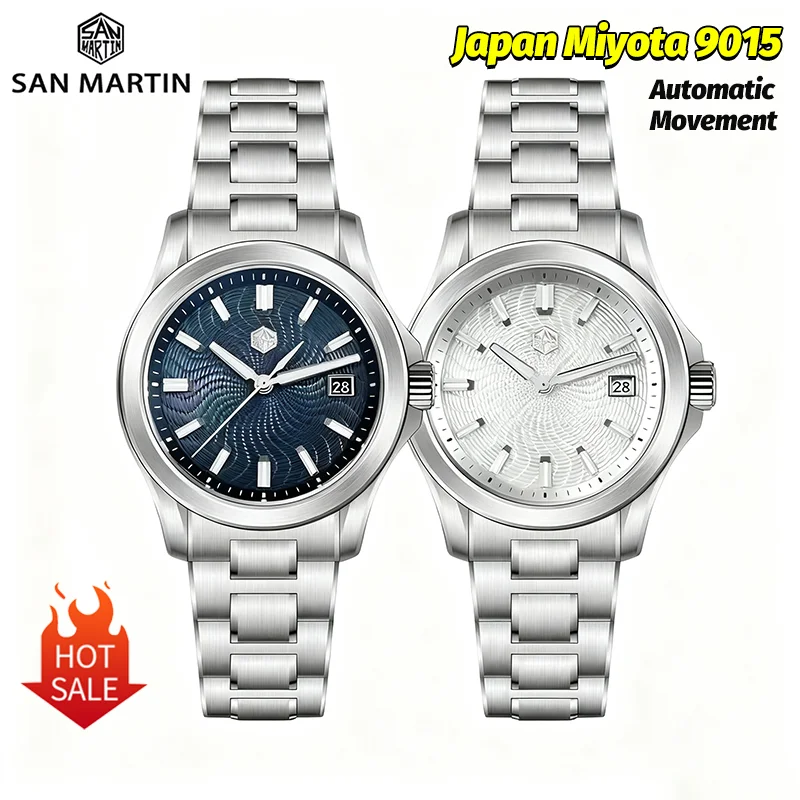 San Martin SN0150 Роскошные автоматические механические часы 39 мм AR Guilloche MOP Dial Watch Miyota 9015 10 Atm Steel Reloj Man Watch
San Martin SN0150 Роскошные автоматические механические часы 39 мм AR Guilloche MOP Dial Watch Miyota 9015 10 Atm Steel Reloj Man Watch