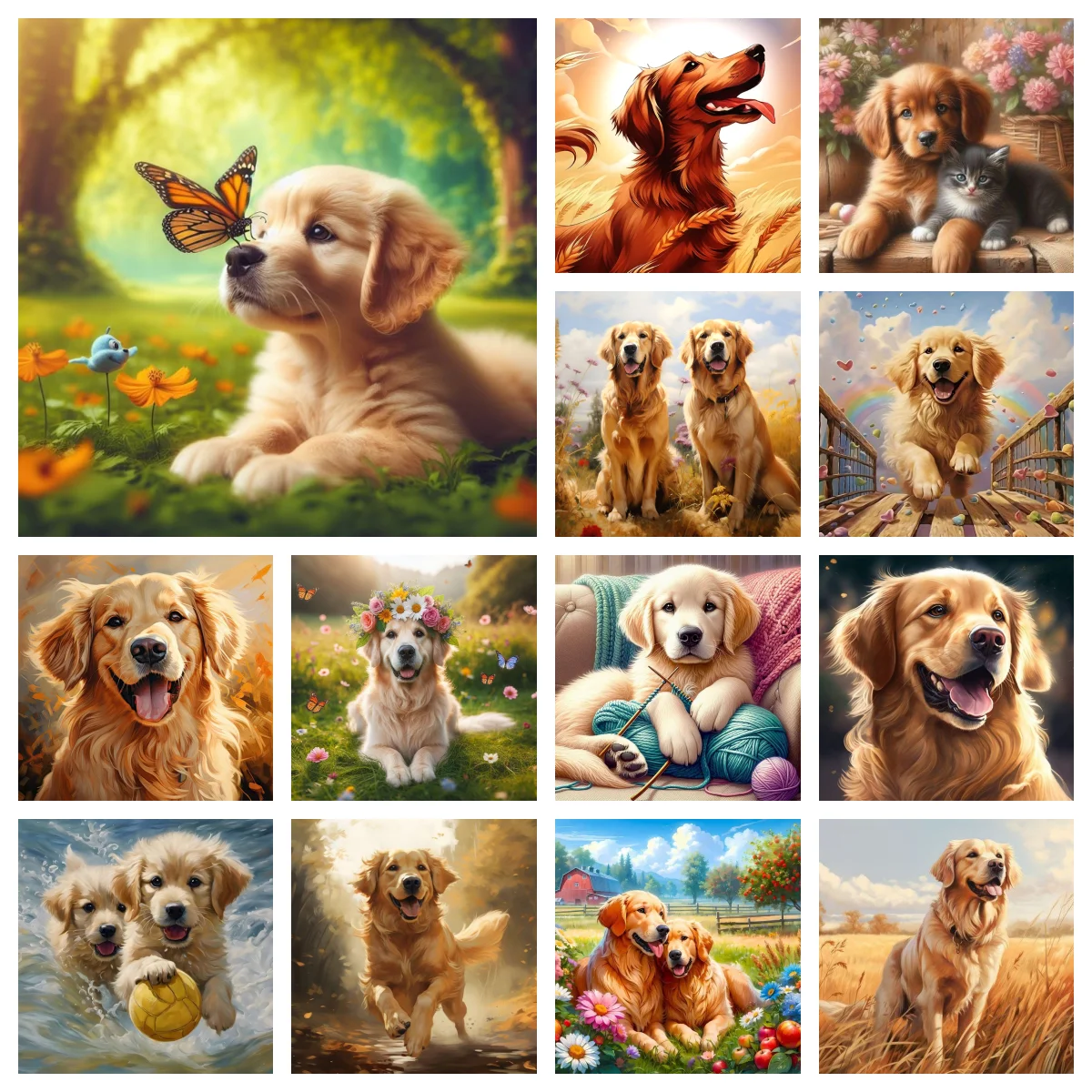 Cartoon Golden Retriever DIY Diamond Painting Pet Dog Pictures Diamond Embroidery Kids Hand Home Decor Mosaic Painting
Cartoon Golden Retriever DIY Diamond Painting Pet Dog Pictures Diamond Embroidery Kids Hand Home Decor Mosaic Painting