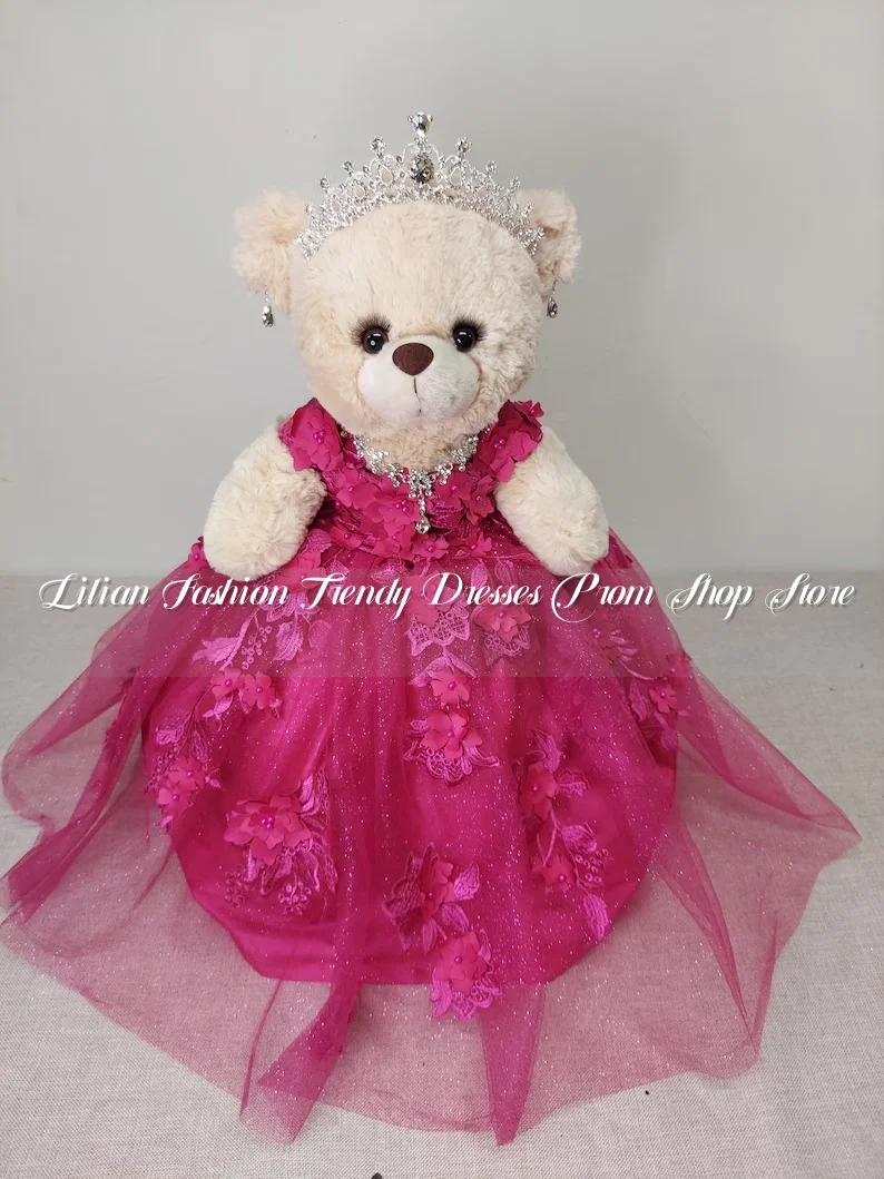 Rose Pink Sweetheart Quinceanera Teddy Bear Dress Luxury 3D Floral Appliques Princess Puffy Customised
Rose Pink Sweetheart Quinceanera Teddy Bear Dress Luxury 3D Floral Appliques Princess Puffy Customised