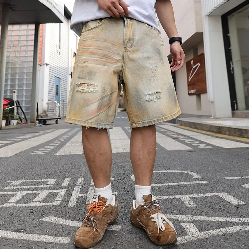 High Street Hand Painted Y2k Denim Short Jeans Wide Leg Baggy Short Pants For Male
High Street Hand Painted Y2k Denim Short Jeans Wide Leg Baggy Short Pants For Male