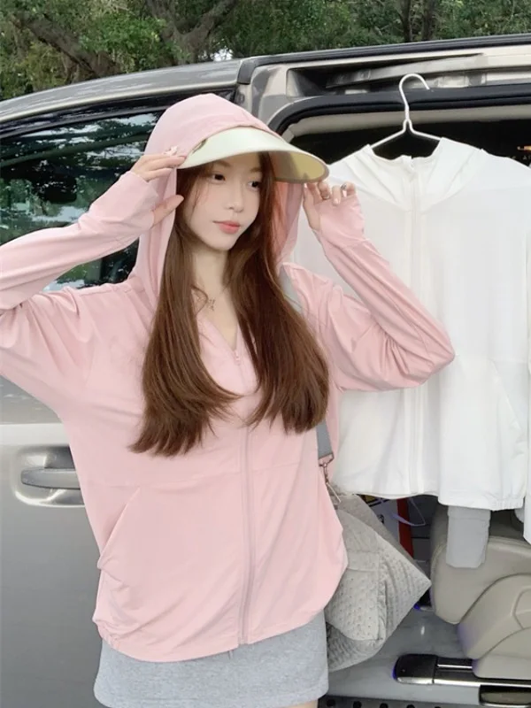 plus Size Ice Silk Hooded Long Sleeve Jacket Women's Lightweight Summer Sun Protection Clothes Conceal Meat Slimming Top
plus Size Ice Silk Hooded Long Sleeve Jacket Women's Lightweight Summer Sun Protection Clothes Conceal Meat Slimming Top