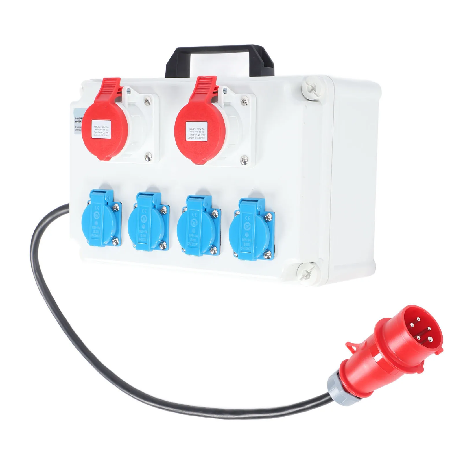 AC 220‑380V 240‑415V Waterproof Socket Box with Handle Compact Distribution Box Multi Sockets Power Junction Box
AC 220‑380V 240‑415V Waterproof Socket Box with Handle Compact Distribution Box Multi Sockets Power Junction Box