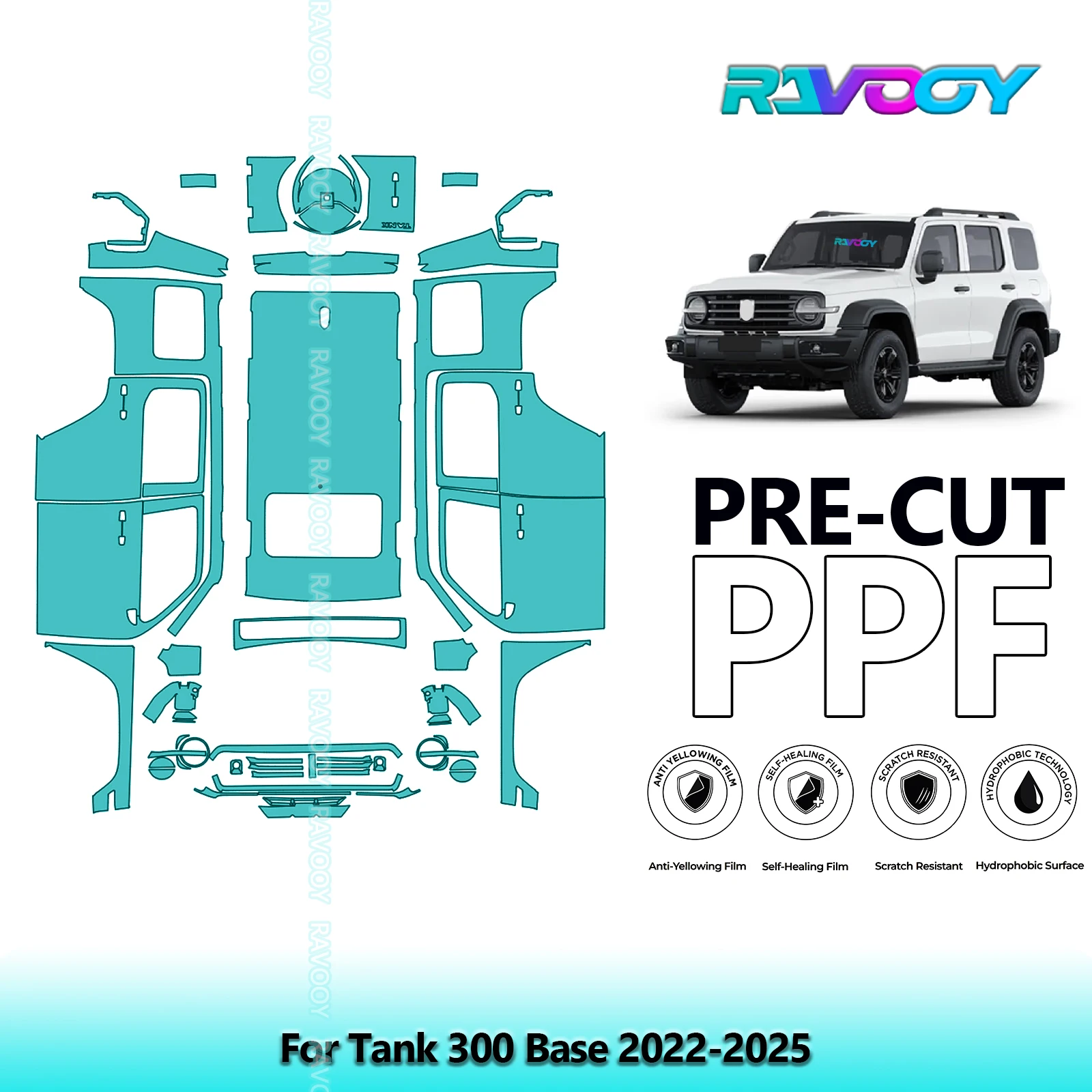Full Vehicle Clear Bra Precut PPF Paint Protection Film For Tank 300 Base 2022-2025
Full Vehicle Clear Bra Precut PPF Paint Protection Film For Tank 300 Base 2022-2025