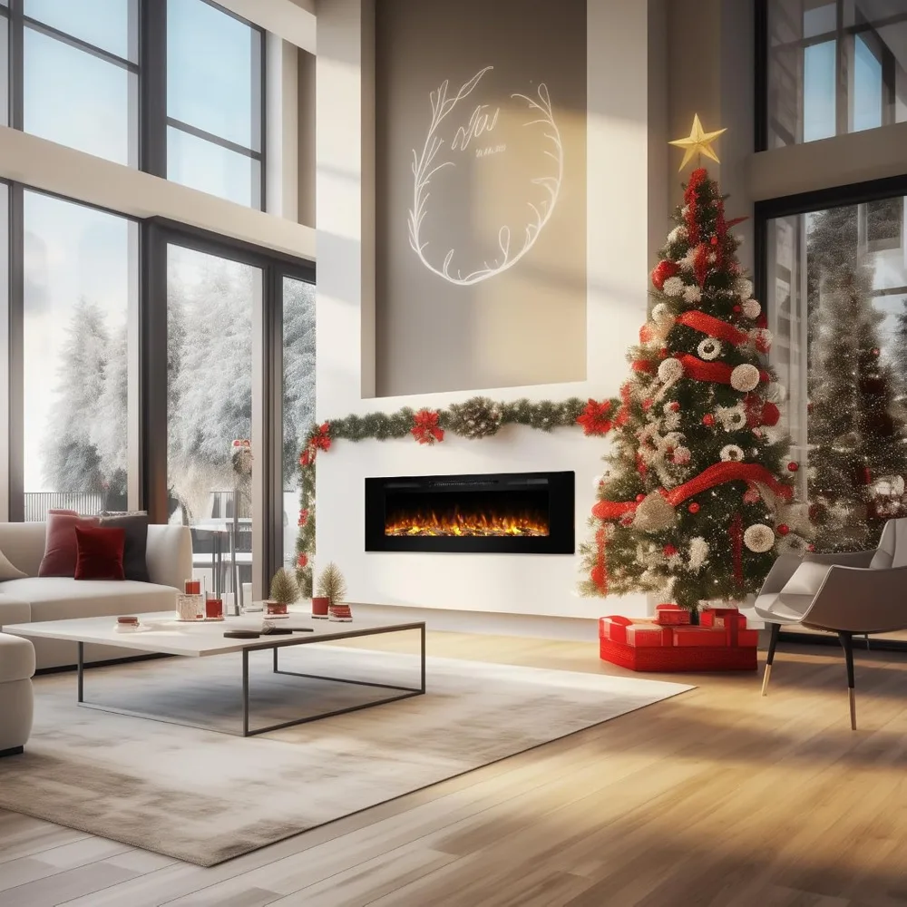 Alice Recessed Electric Fireplace, Flush Mounted for 2 X 6 Stud, Log Set & Crystal, 1500W Heater, Remote Control
Alice Recessed Electric Fireplace, Flush Mounted for 2 X 6 Stud, Log Set & Crystal, 1500W Heater, Remote Control
