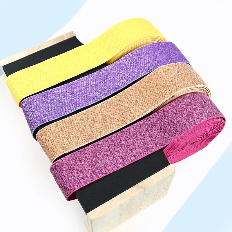 2/5/10M 25/30/40/50mm Gold Silver Silk Elastic Bands 1.2mm Thick Nylon Rubber Band By Meters Bra Strap Sewing Bais Accessories
2/5/10M 25/30/40/50mm Gold Silver Silk Elastic Bands 1.2mm Thick Nylon Rubber Band By Meters Bra Strap Sewing Bais Accessories