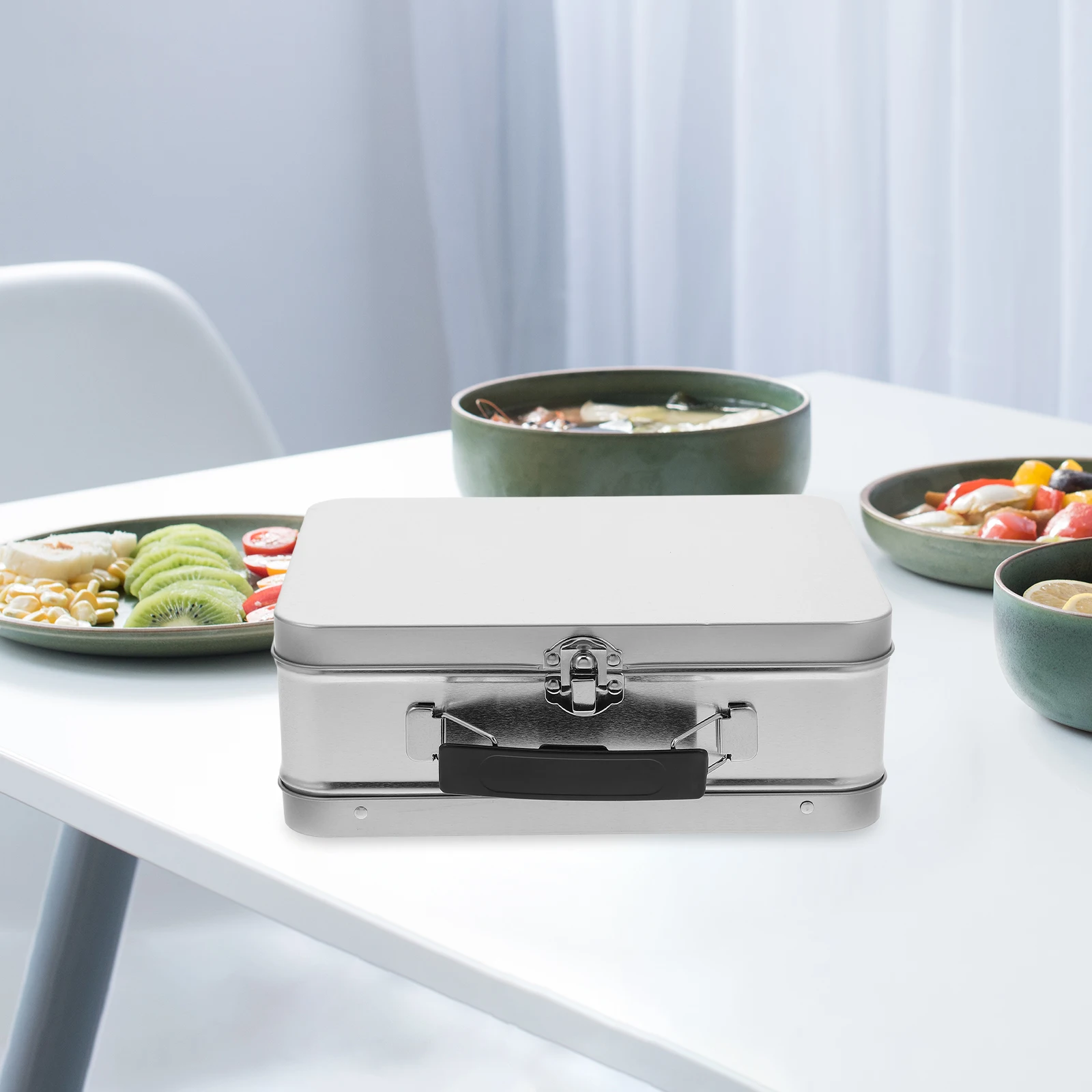Retro Metal Tin Lunch Box Handle Leakproof Food Storage Container Large Capacity Portable Handheld Tinplate
Retro Metal Tin Lunch Box Handle Leakproof Food Storage Container Large Capacity Portable Handheld Tinplate