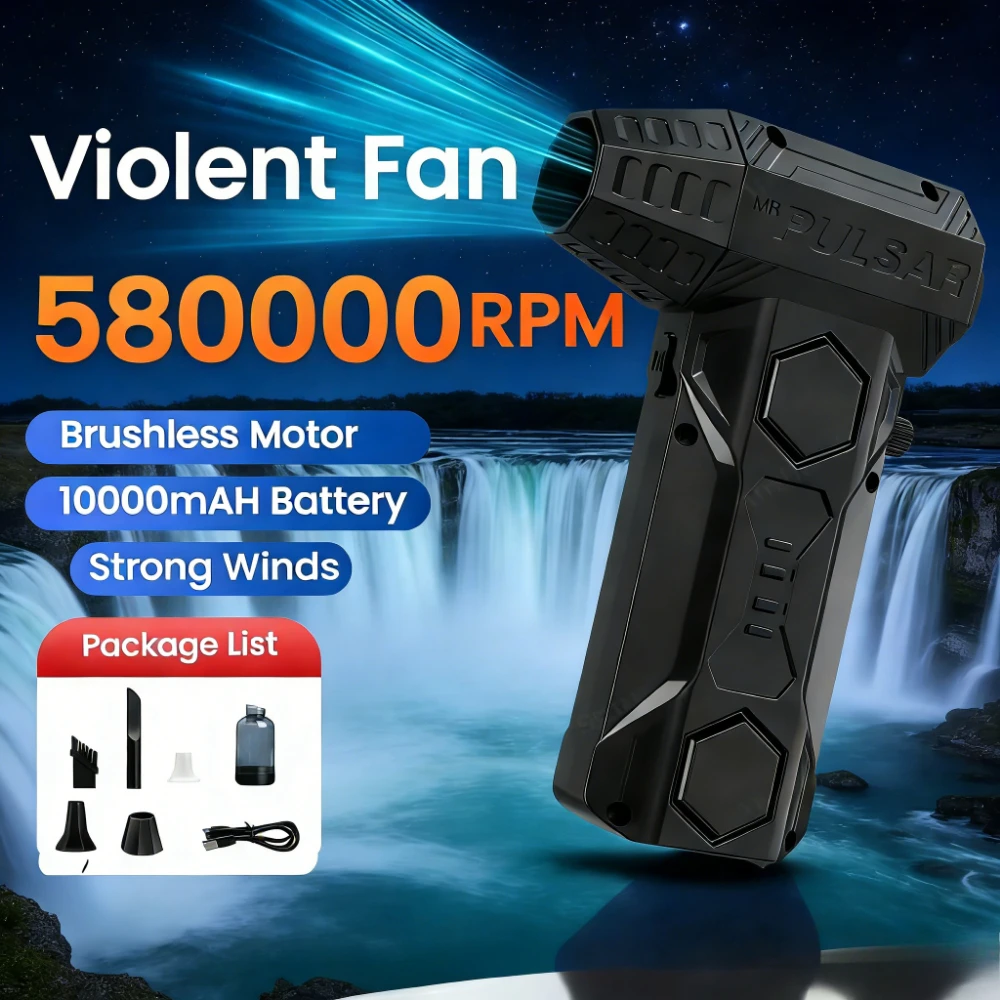 X11 Air Blower Strong Airflow Brushless Fan Jet Blower Wireless Dust Blower Ctype Rechargeable Compressed Air Duster Violent Fan
X11 Air Blower Strong Airflow Brushless Fan Jet Blower Wireless Dust Blower Ctype Rechargeable Compressed Air Duster Violent Fan