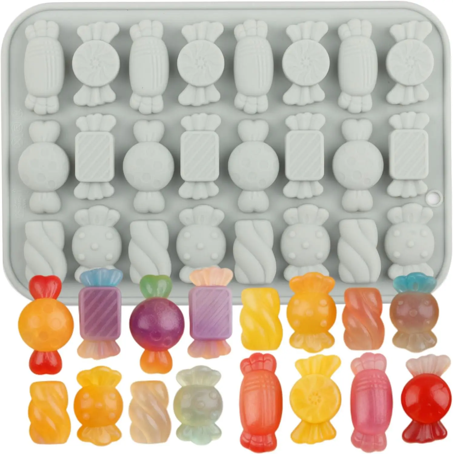 Candy Silicone Mold 24 Cavity 3D Sweets Molds Tray DIY Baking Decorating Tools for Chocolate Gummy Candy Jelly Fondant Dessert
Candy Silicone Mold 24 Cavity 3D Sweets Molds Tray DIY Baking Decorating Tools for Chocolate Gummy Candy Jelly Fondant Dessert
