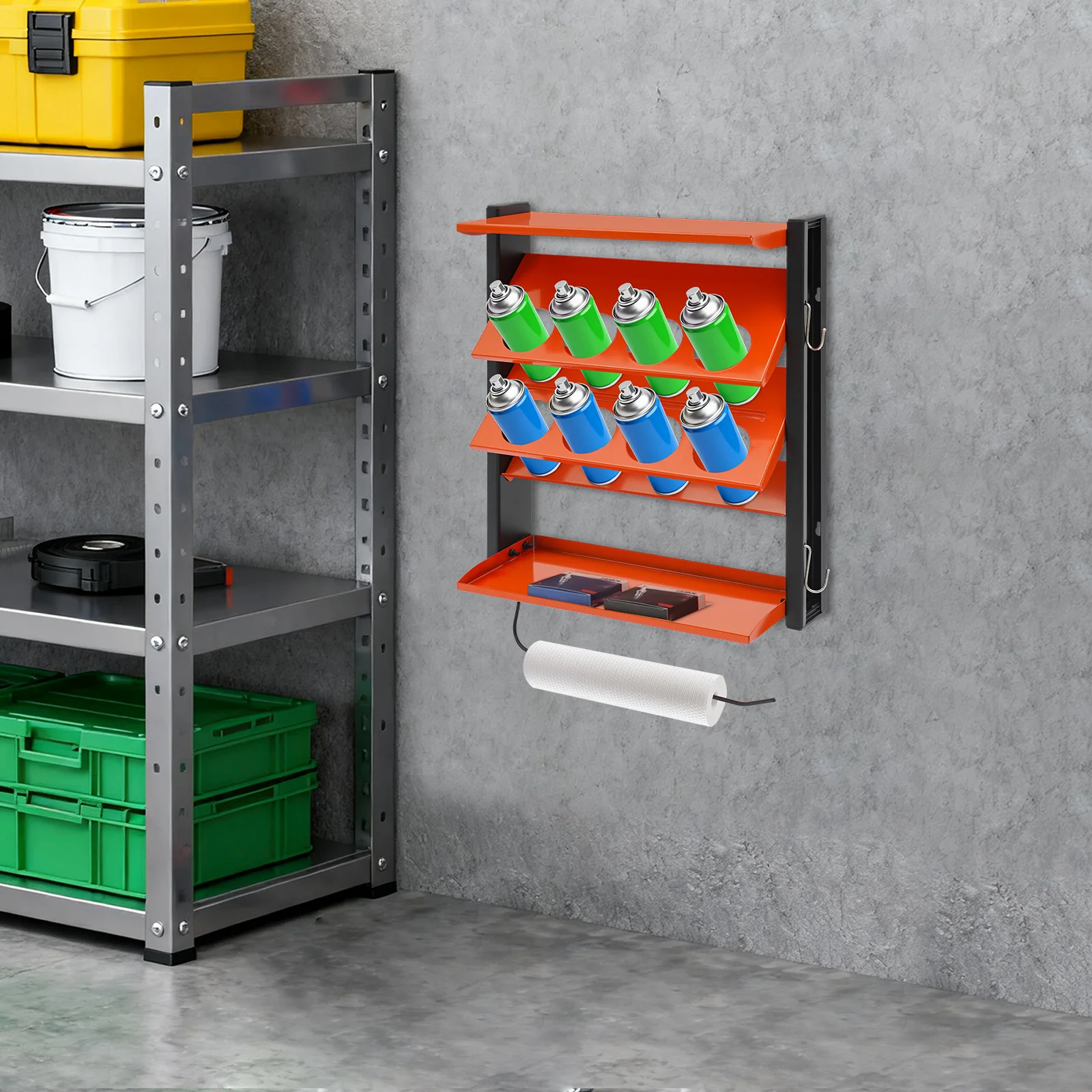 Spray Can Holder, Metal Storage Cabinet with 8 Compartments, Wall Mounted Garage Organizer Rack for Paint Cans Lubricant Oils
Spray Can Holder, Metal Storage Cabinet with 8 Compartments, Wall Mounted Garage Organizer Rack for Paint Cans Lubricant Oils