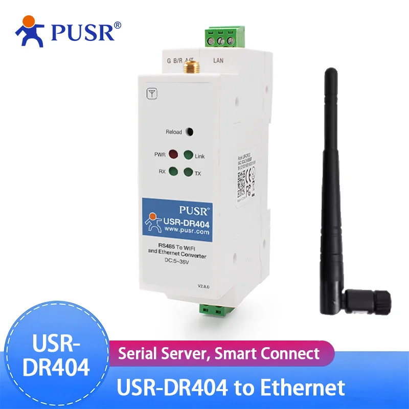 Rail-type Din-rail wifi serial server wireless rs485 to Ethernet industrial serial module USR-DR404
Rail-type Din-rail wifi serial server wireless rs485 to Ethernet industrial serial module USR-DR404