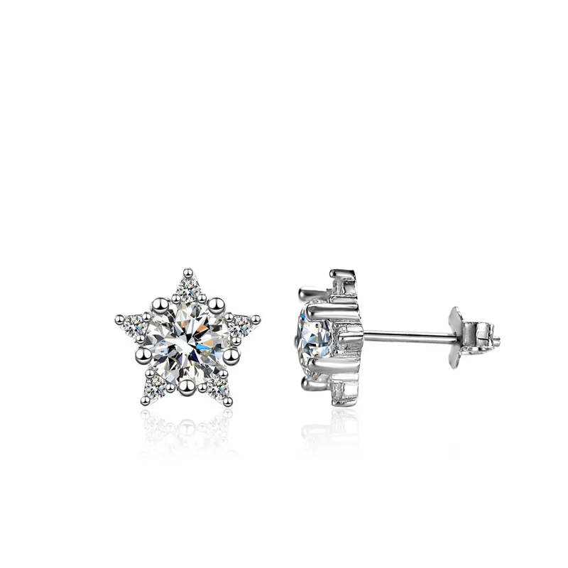 S925 Silver Moissanite & Zircon Snowflake Earrings for Women Fashionable Classic Design as a Valentine's Day Gift
S925 Silver Moissanite & Zircon Snowflake Earrings for Women Fashionable Classic Design as a Valentine's Day Gift