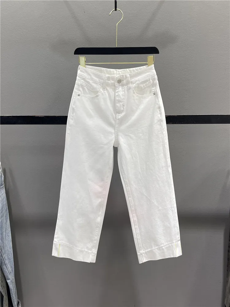 White Straight Leg Jeans Women's Summer 2026 New Style Casual Slimming Casual Wide Leg Ankle Length Smoking Pants
White Straight Leg Jeans Women's Summer 2026 New Style Casual Slimming Casual Wide Leg Ankle Length Smoking Pants