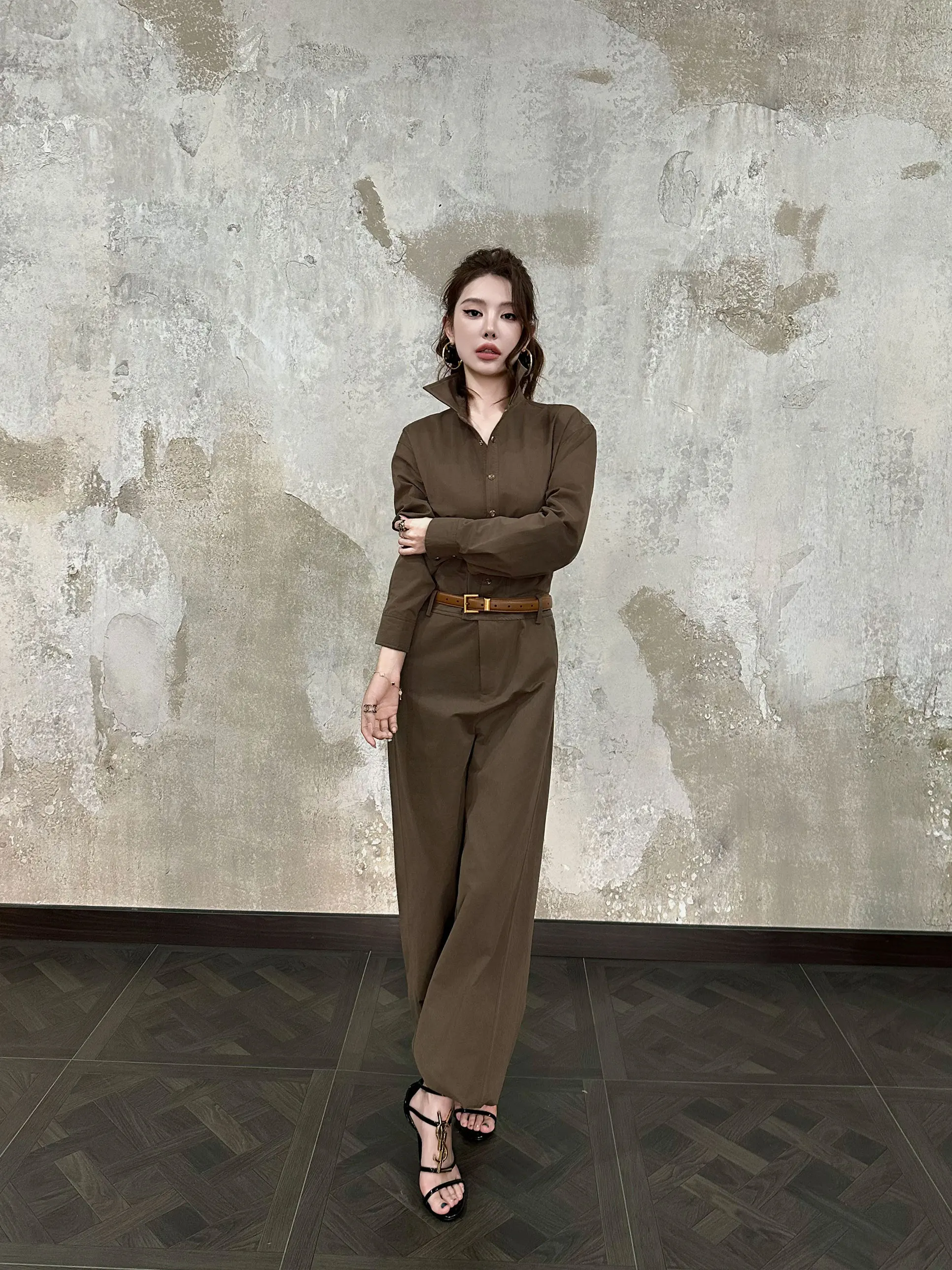 American Sle Retro High Waist Slim Straight Wide Leg Jumpsuit Loose Casual Women's Autumn New Sle One-Piece Suit
American Sle Retro High Waist Slim Straight Wide Leg Jumpsuit Loose Casual Women's Autumn New Sle One-Piece Suit