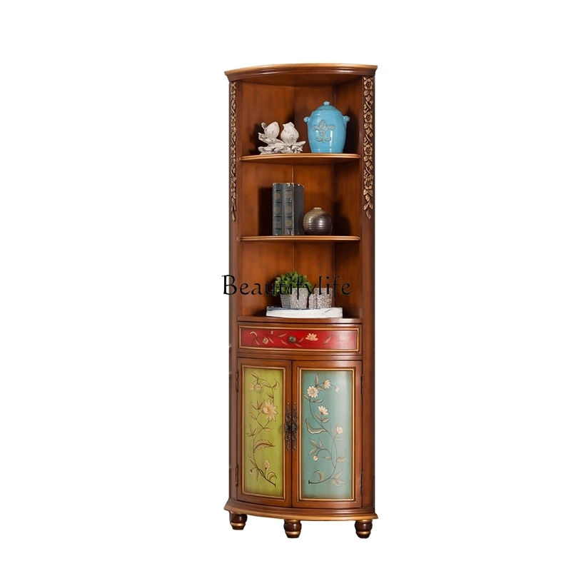 European corner cabinet solid wood American painted corner corner cabinet retro carved living room
European corner cabinet solid wood American painted corner corner cabinet retro carved living room