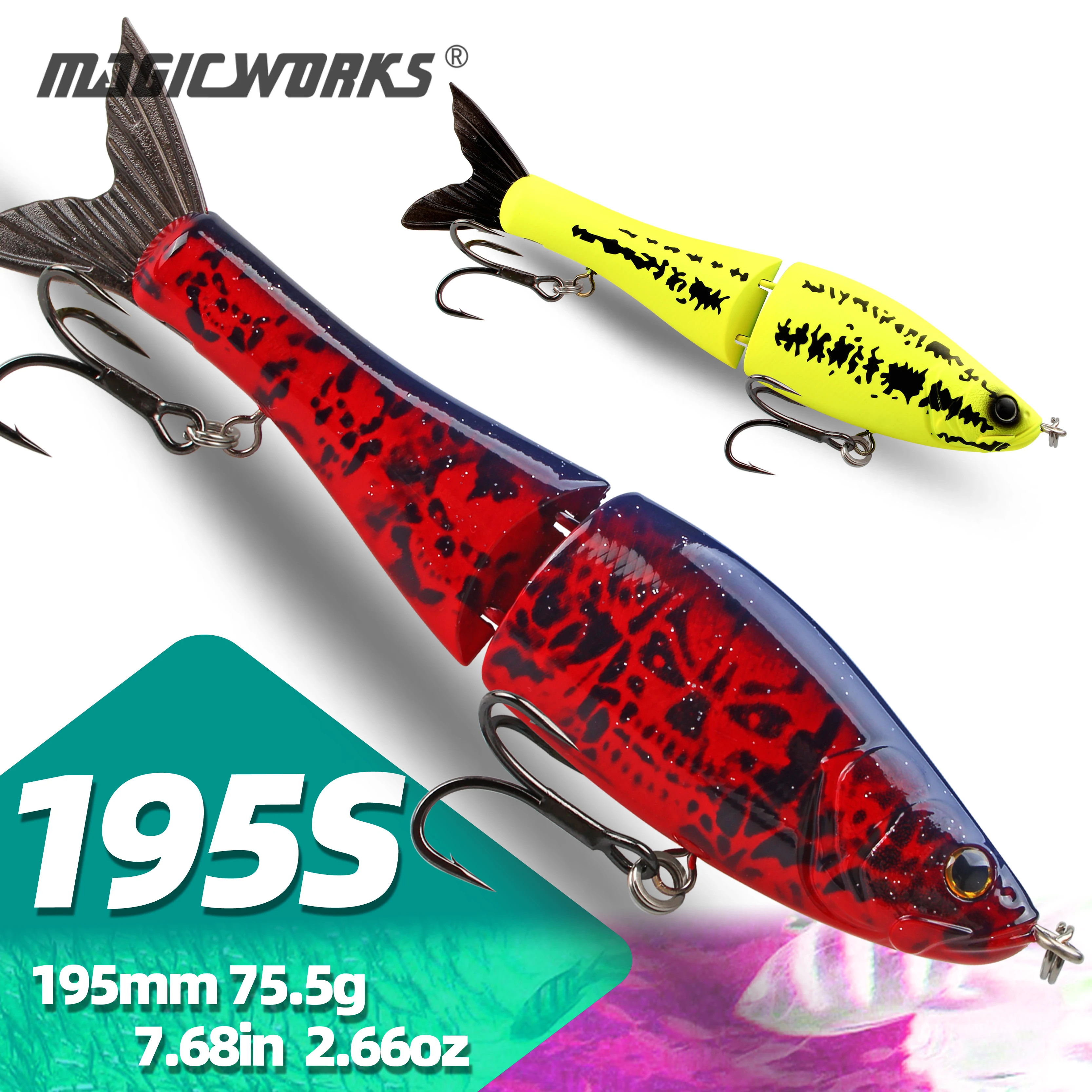 Magic Works 195mm 75.5g Sinking Jointed Glidebait Swimbait Fishing Lure for Pike Bass Lures Freshwater Multi Jointed Hard Bait
Magic Works 195mm 75.5g Sinking Jointed Glidebait Swimbait Fishing Lure for Pike Bass Lures Freshwater Multi Jointed Hard Bait