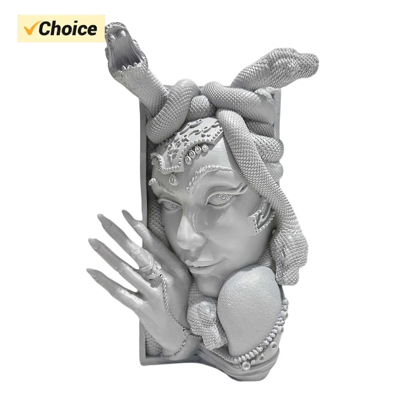 Interesting Bookends, Unique Snake Women Face Decorative Bookends, Heavy Duty Book Stopper For Home Desk, Vintage Shelf Decor 
Interesting Bookends, Unique Snake Women Face Decorative Bookends, Heavy Duty Book Stopper For Home Desk, Vintage Shelf Decor