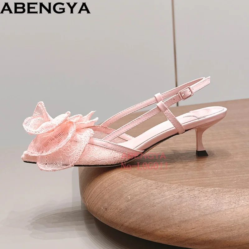 Summer Lace Flower Kitten Heel Women's Sandals Slingback Party Shoes For Woman Slippers Sexy Stiletto Sandals Women Pumps
Summer Lace Flower Kitten Heel Women's Sandals Slingback Party Shoes For Woman Slippers Sexy Stiletto Sandals Women Pumps