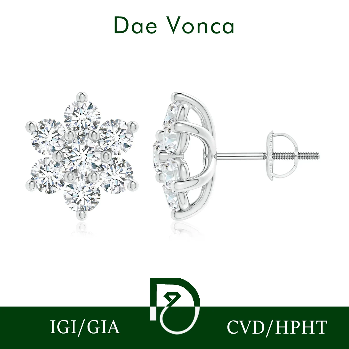 18K Solid Gold 1.52CT Total Round Brilliant Cut Lab Grown Diamond Flower Cluster Stud Earrings for Women Fine Jewelry
18K Solid Gold 1.52CT Total Round Brilliant Cut Lab Grown Diamond Flower Cluster Stud Earrings for Women Fine Jewelry