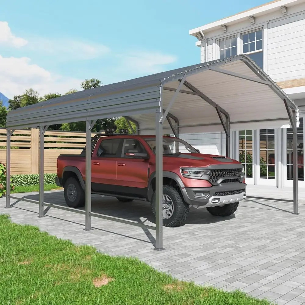 Sturdy 10x15 Galvanized Metal Carport for Outdoor Vehicle, Boat, and Truck Storage
Sturdy 10x15 Galvanized Metal Carport for Outdoor Vehicle, Boat, and Truck Storage
