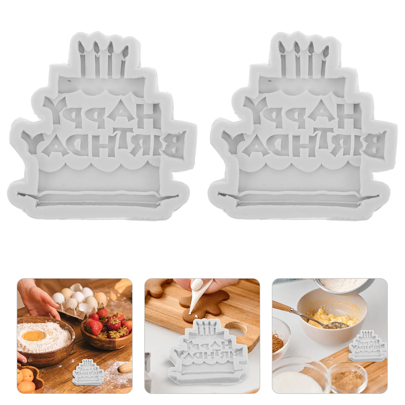 3Pcs Happy Birthday Silicone Molds Soft Elastic Fondant Cake Decor Candy Chocolate Making Baking DIY Craft Tools
3Pcs Happy Birthday Silicone Molds Soft Elastic Fondant Cake Decor Candy Chocolate Making Baking DIY Craft Tools