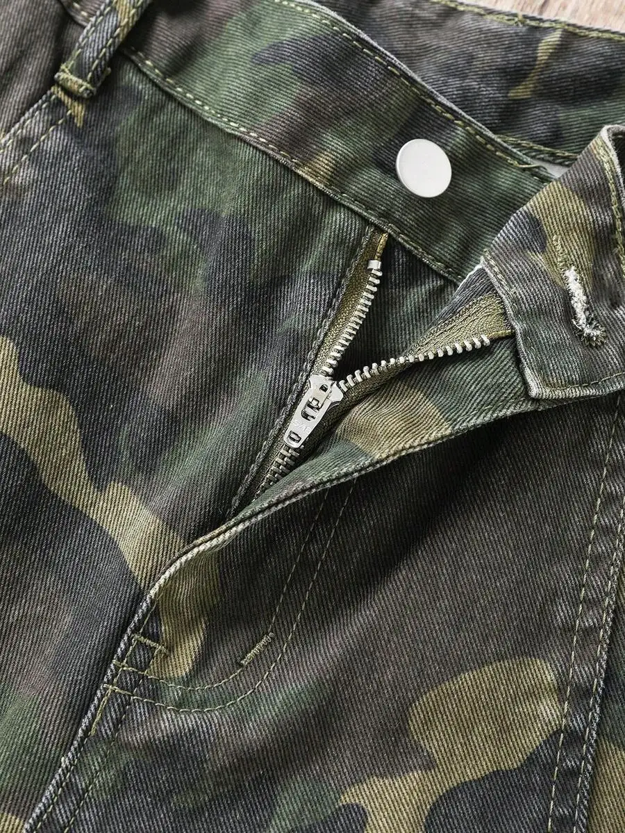 Mens Casual Camouflage Denim Cargo Shorts For Summer
Mens Casual Camouflage Denim Cargo Shorts For Summer