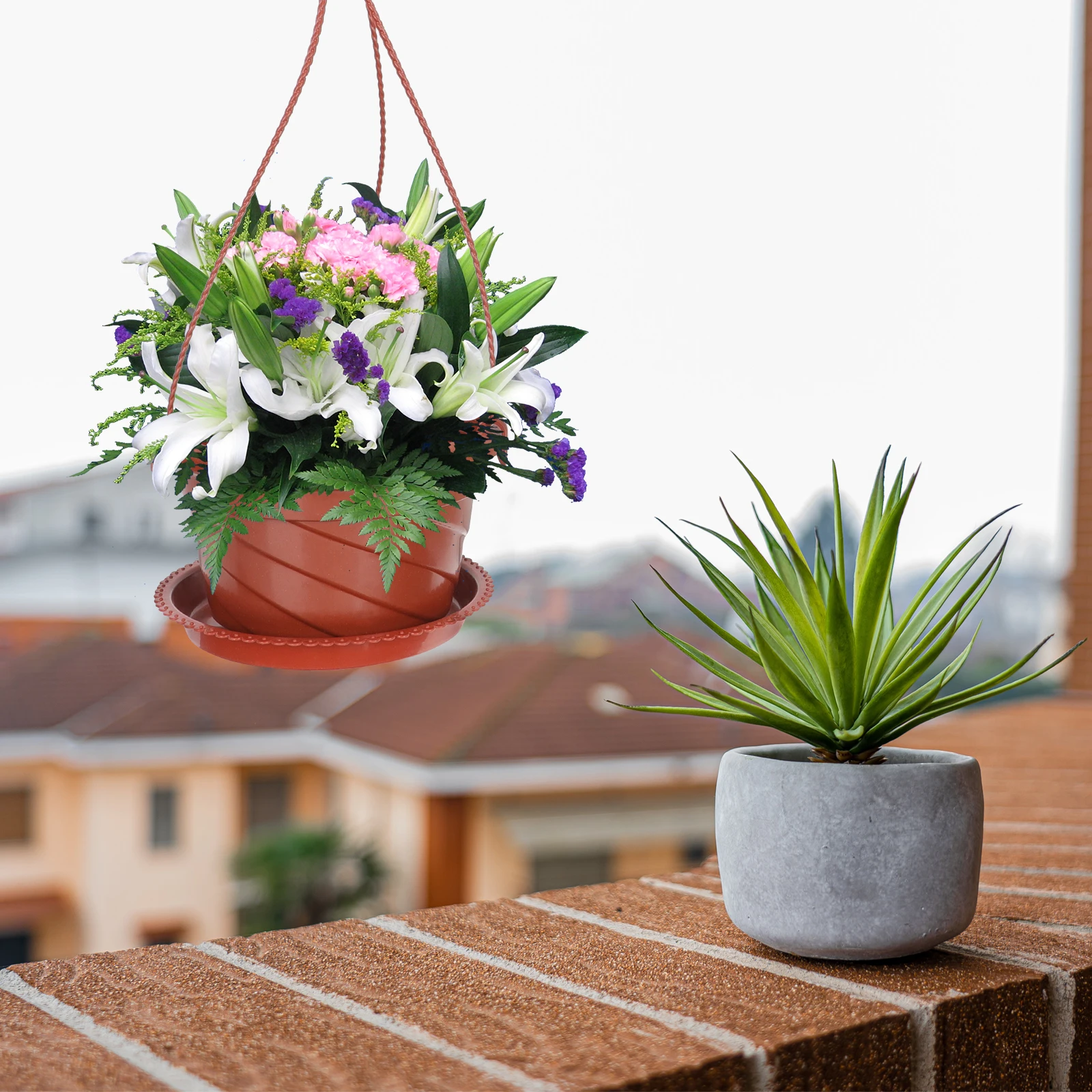 6Sets Chlorophytum Hanging Flower Pots Plastic Multi-Purpose Balcony Plant Containers Garden Planters Decorative Flower Holders
6Sets Chlorophytum Hanging Flower Pots Plastic Multi-Purpose Balcony Plant Containers Garden Planters Decorative Flower Holders