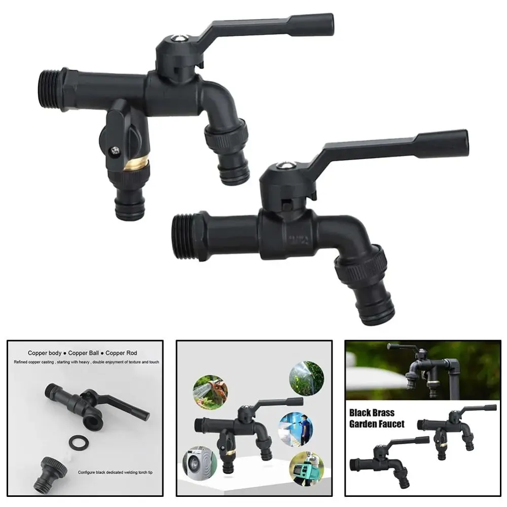 Basin Faucet Black Brass Garden Hose Faucet Anti-Freeze Dual Outlet Anti-Freeze Bibcocks Washing Machine Bibcocks Household
Basin Faucet Black Brass Garden Hose Faucet Anti-Freeze Dual Outlet Anti-Freeze Bibcocks Washing Machine Bibcocks Household