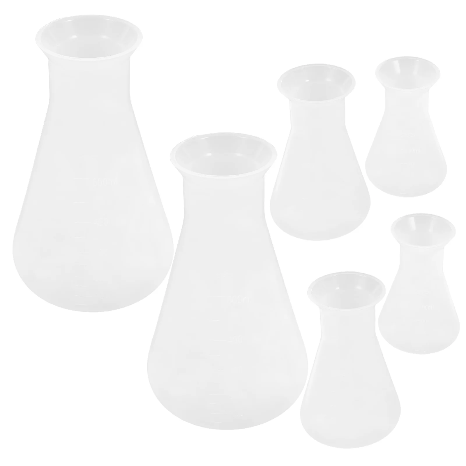 6Pcs Erlenmeyer Flasks for Laboratory Chemistry Plastic Graduated Wide Mouth Bottles Conical Reagent Flask Conical Flask
6Pcs Erlenmeyer Flasks for Laboratory Chemistry Plastic Graduated Wide Mouth Bottles Conical Reagent Flask Conical Flask