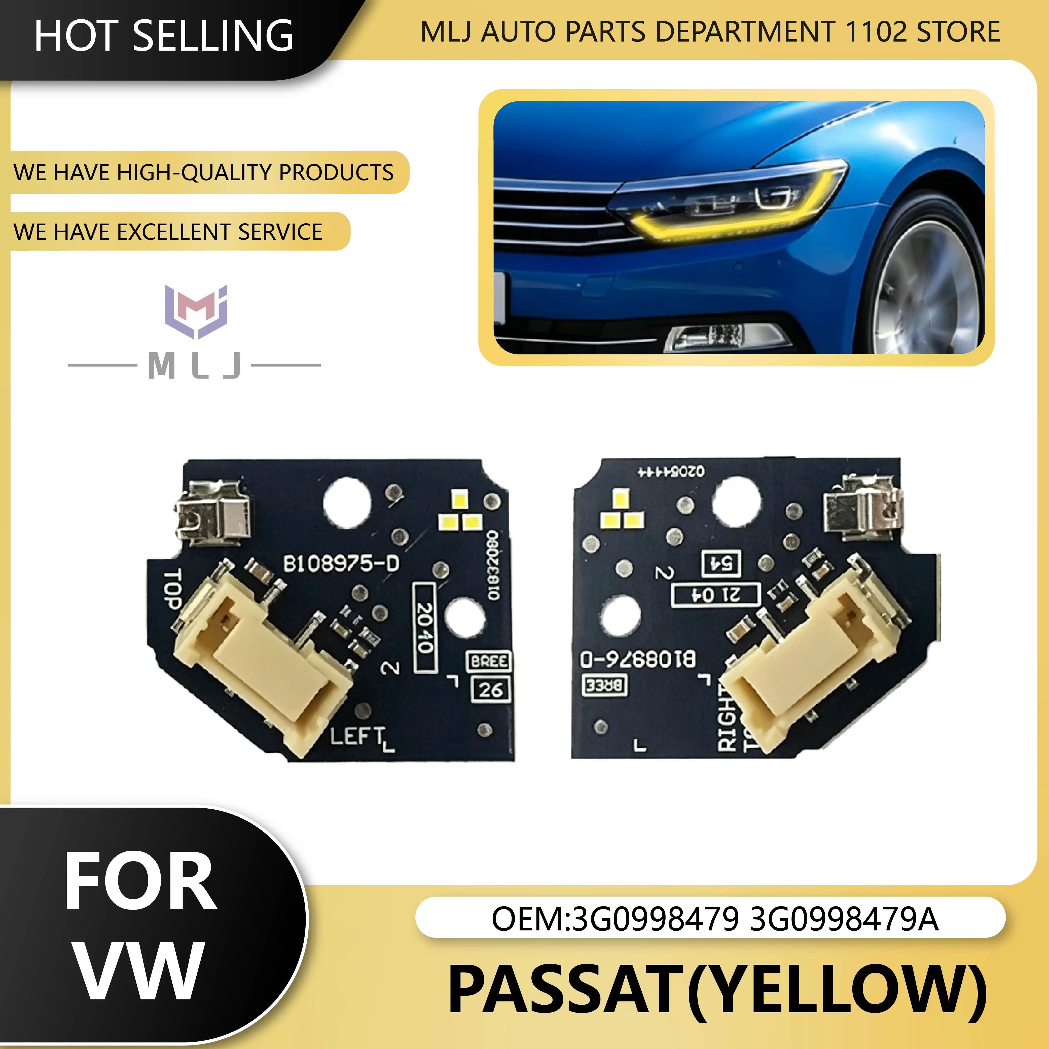 3G0998479 3G0998479A For Volkswagen Passat B8 2019-2023 Headlight DRL Chip Light Source Module Board Yellow 90152397 90137553
3G0998479 3G0998479A For Volkswagen Passat B8 2019-2023 Headlight DRL Chip Light Source Module Board Yellow 90152397 90137553