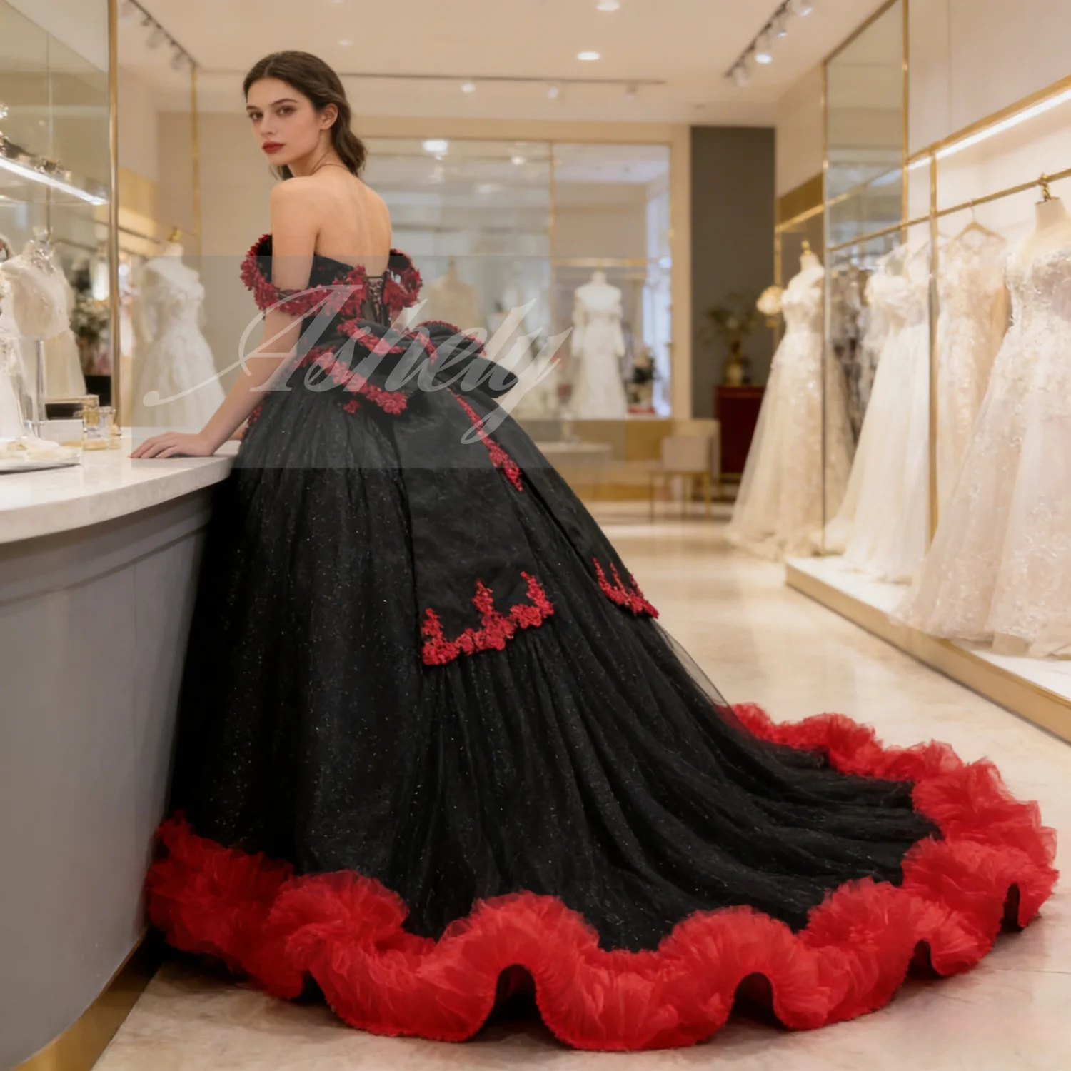 Gorgeous Black Red Women Wedding Party Dress 2026 Cap Sleeve Beaded Ruffle Ballgown Prom Dresses Quinceanera 15 16 14 Customized
Gorgeous Black Red Women Wedding Party Dress 2026 Cap Sleeve Beaded Ruffle Ballgown Prom Dresses Quinceanera 15 16 14 Customized