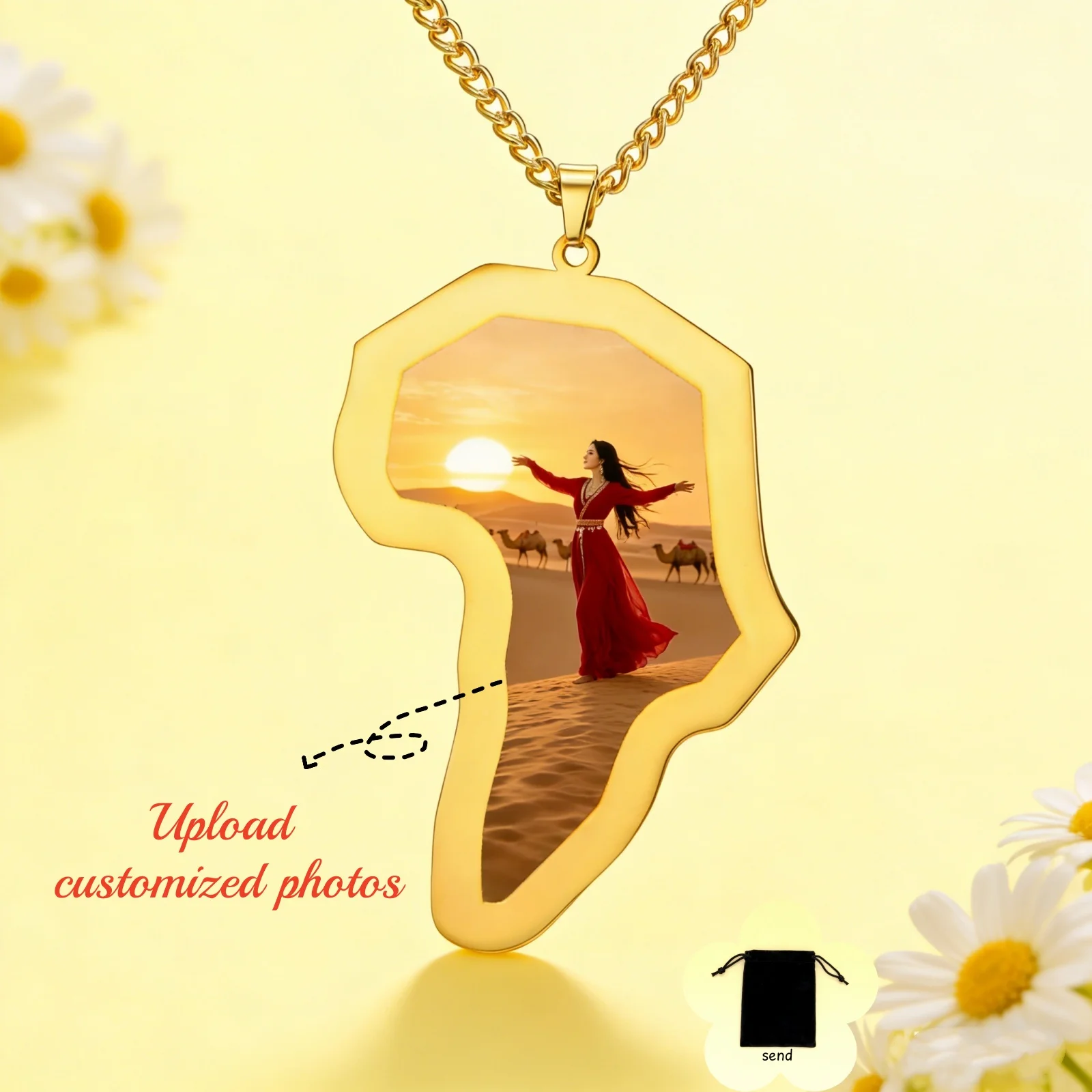 Персонализированное ожерелье с картой Африки из нержавеющей стали, медаль с фото, памятный подарок для семьи, сувенир с изображением на заказ.
Персонализированное ожерелье с картой Африки из нержавеющей стали, медаль с фото, памятный подарок для семьи, сувенир с изображением на заказ. 