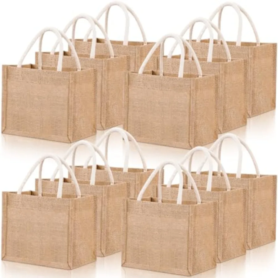 12 Pcs Burlap Tote Bag Mini Jute Reusable Bag with Handles Small Blank Canvas Gift Waterproof for Wedding Beach DIY
12 Pcs Burlap Tote Bag Mini Jute Reusable Bag with Handles Small Blank Canvas Gift Waterproof for Wedding Beach DIY