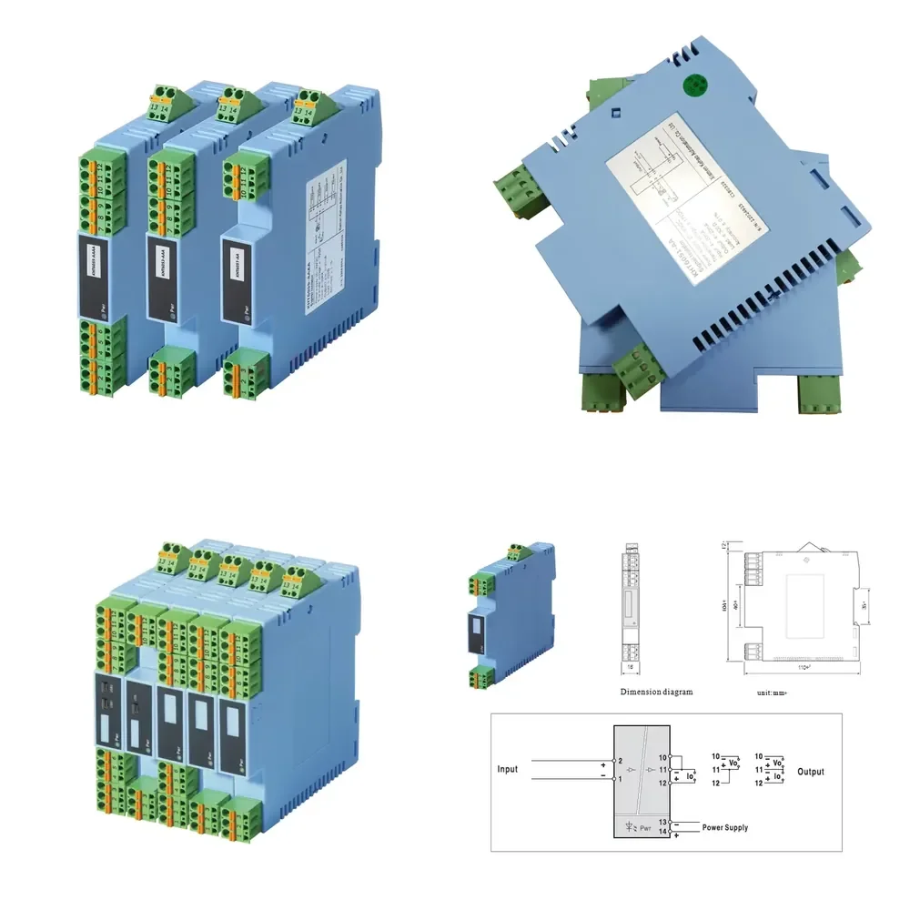 Isolated 0-10ma to 0-20ma Current Analog Signal Amplifier with Signal Dual Channels Current Output, 24VDC Supply
Isolated 0-10ma to 0-20ma Current Analog Signal Amplifier with Signal Dual Channels Current Output, 24VDC Supply